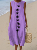 Emma | Violetti kukinto midimekko