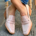 Olga™ - Vaaleanpunaiset nahkaiset loaferit