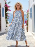 Isadora | Hihaton korkea kaulus-kerrostettu mididress